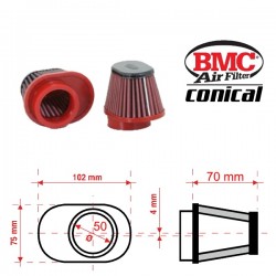 Filtre à Air conique BMC - ø50mm x 70mm -CENTRÉ