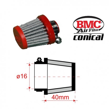 Filtre de Reniflards conique BMC - ø16mm x 40mm