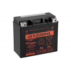 Batterie YUASA GYZ20HL sans entretien livrée avec pack acide